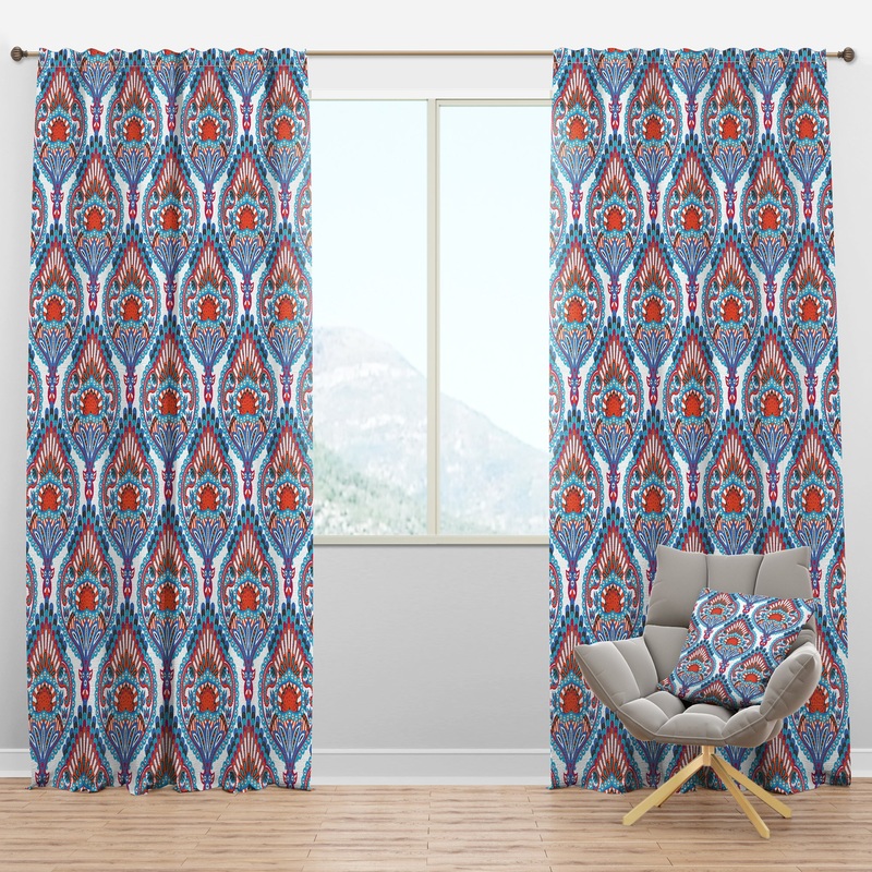 Damask Pattern - Bohemian & Eclectic Curtain Panels