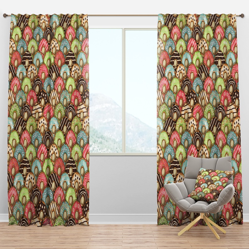 Donuts Pattern - Modern Curtain Panels