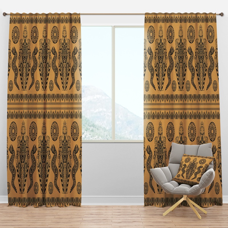 Ethnic African Decorative Pattern - Tropical Curtain Panels