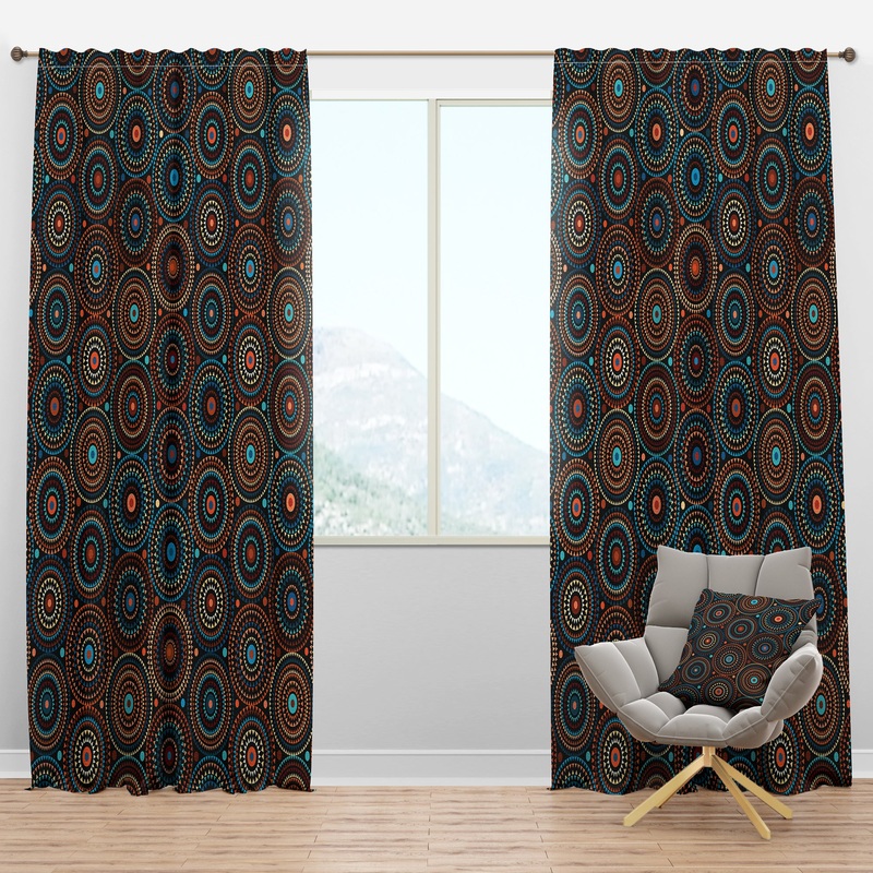 Ethnic Geometric Pattern - Bohemian & Eclectic Curtain Panels