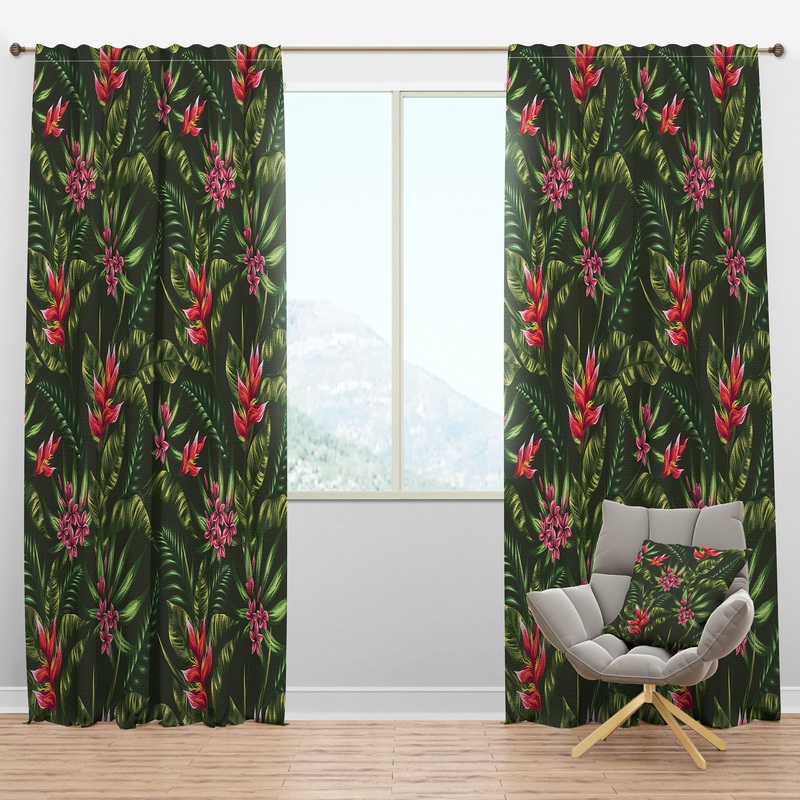 Floral Pattern - Tropical Curtain Panels