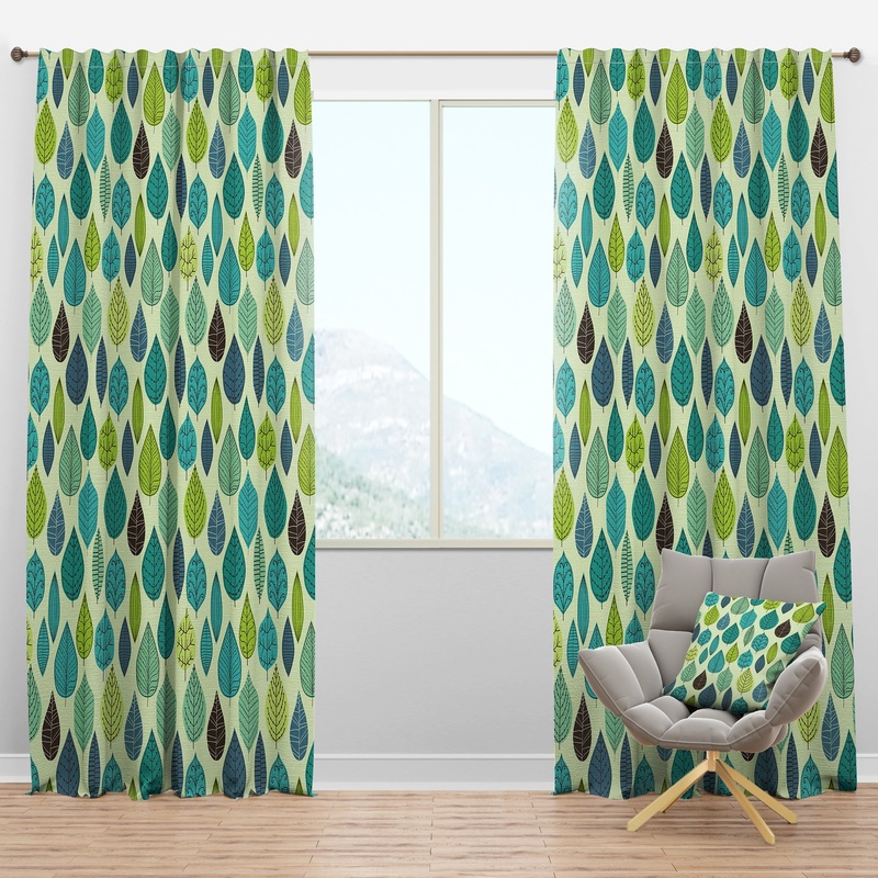 Texture with Leaf - Modern & Contemporary Curtain Panels