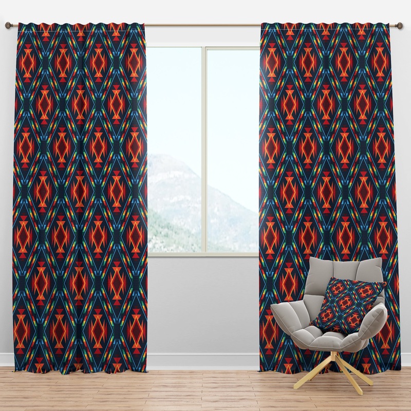 Tribal Abstract Pattern - Bohemian & Eclectic Curtain Panels
