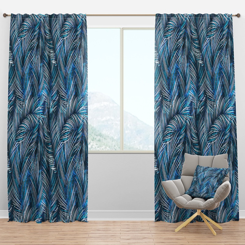 Tropical Palm Leaves - tropical Curtain Panels