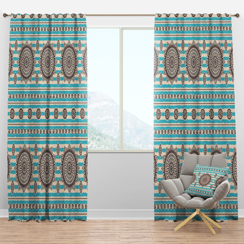 Vintage Decorative Pattern - Bohemian & Eclectic Curtain Panels