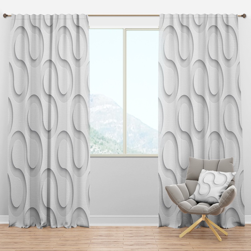 Wave Pattern - Scandinavian Curtain Panels