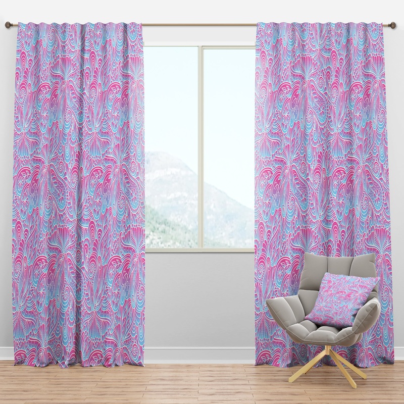 Wavy Gradient Pattern - Bohemian & Eclectic Curtain Panels