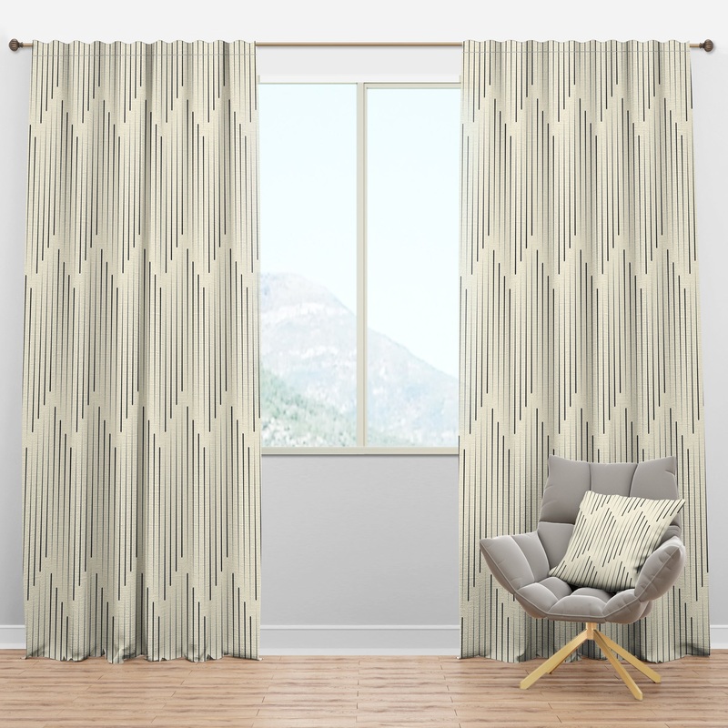 Zigzag Minimal Striped Design - Scandinavian Curtain Panels