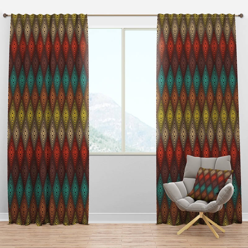 Abstract Color Dot Geometric Pattern - Modern & Contemporary Curtain Panels