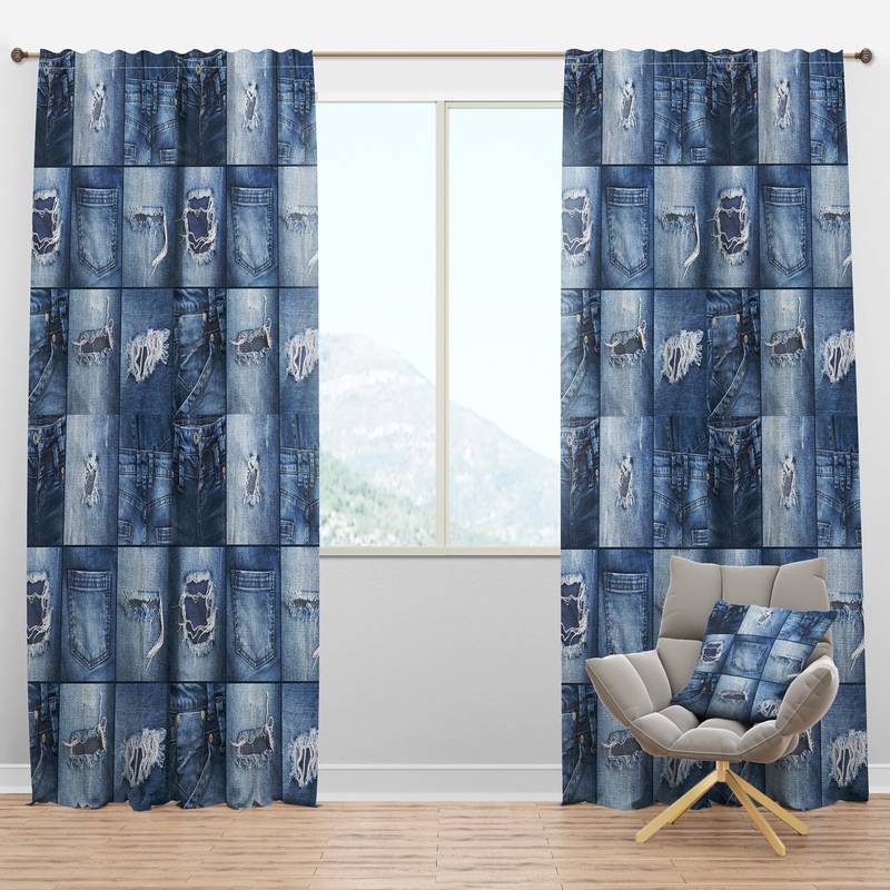 Blue Jeans Close-ups - Modern & Contemporary Curtain Panels