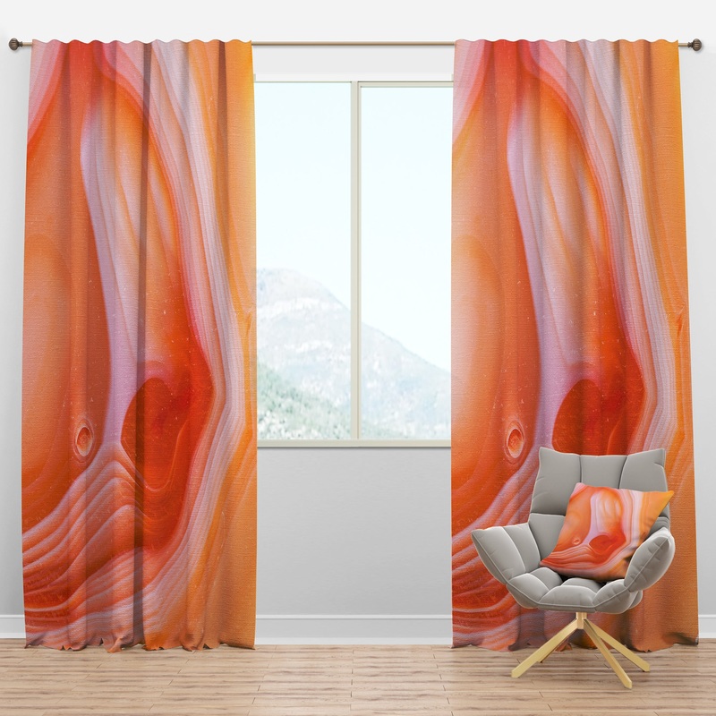 Carson Carrington Tannback 'Mineral Orange Agate - Mid-century Modern Curtain Panels