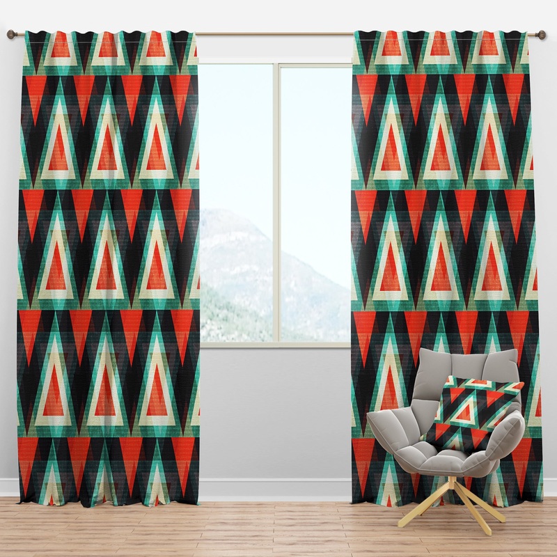 Colored Polygons - Bohemian & Eclectic Curtain Panels