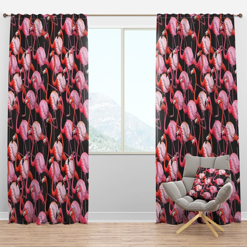 Colorful Flamingo - Tropical Curtain Panels