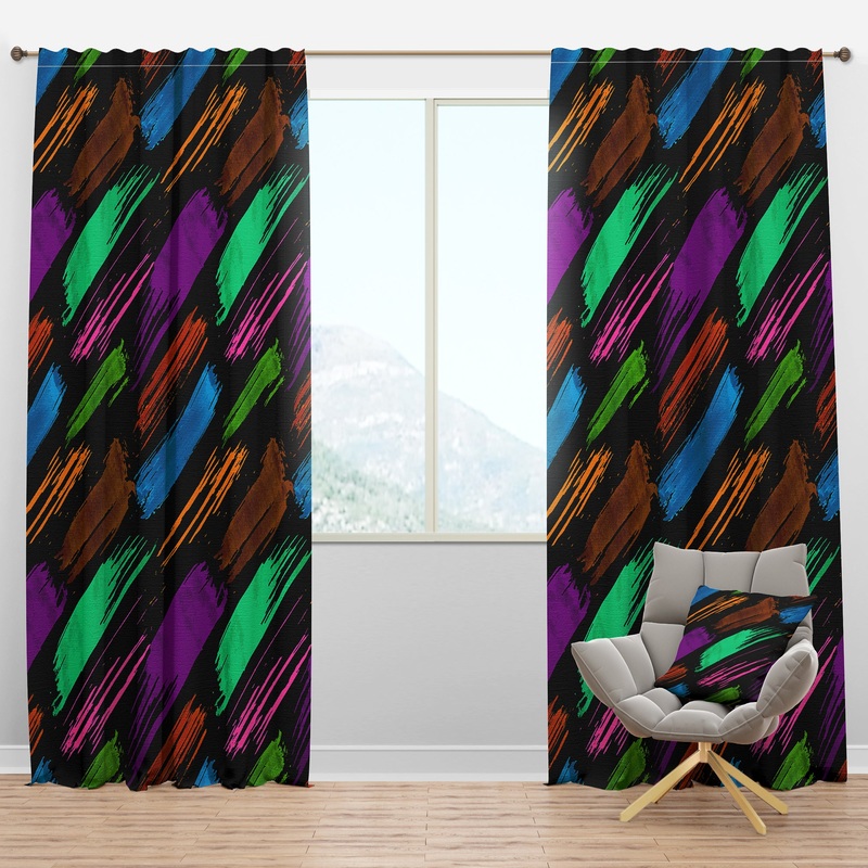 Colour Retro Paint mark - Mid-Century Modern Curtain Panels