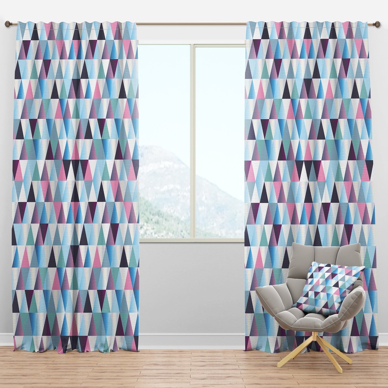 Diamonds Triangle Abstract Pattern - Modern Curtain Panels