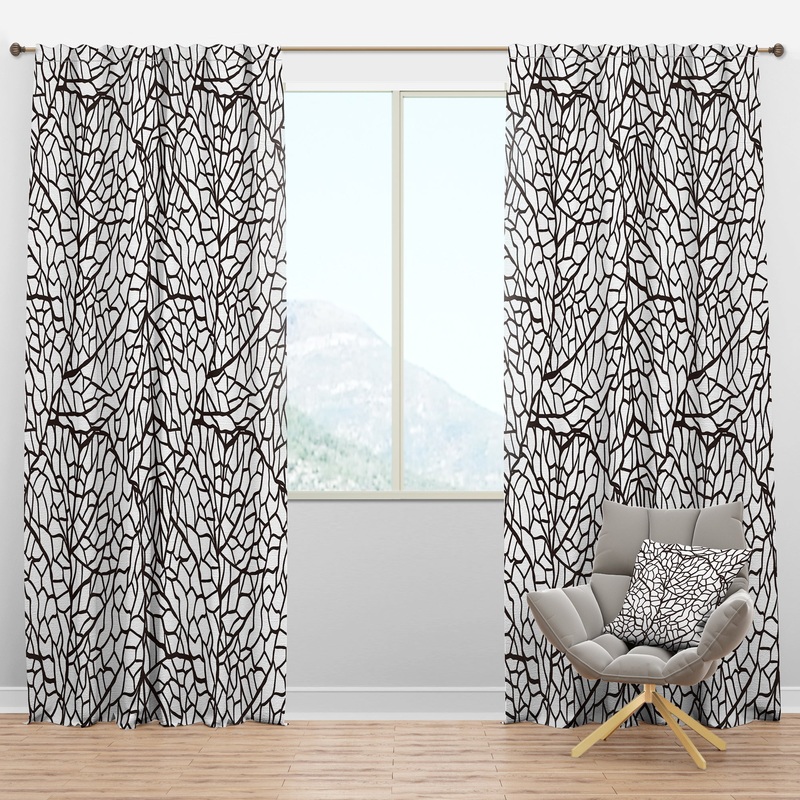 Stylized detail of Leaves - Abstract Curtain Panels