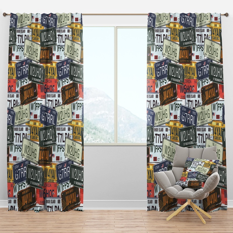 Us California Licence Plates - Modern & Contemporary Curtain Panels