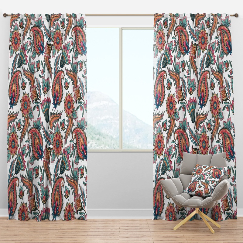 Colourful Floral Paislery - Floral Curtain Panels