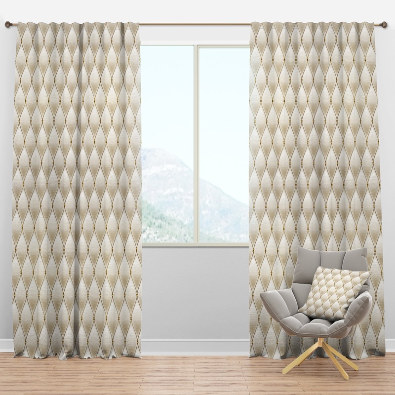 Fancy leather sofa - Mid-Century Modern Curtain Panels