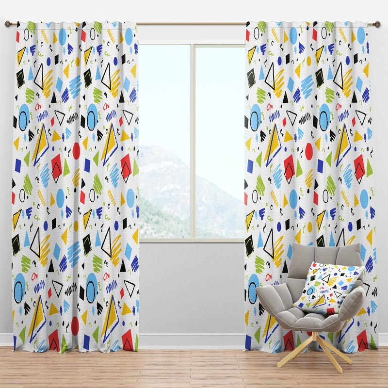 Geometric Retro Design III - Mid-Century Modern Curtain Panels