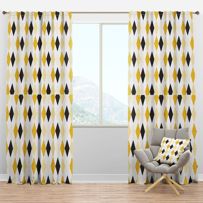 Gold Chic Design II - Mid-Century Modern Curtain Panels