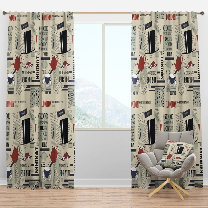 Retro London Good Morning - Modern & Contemporary Curtain Panels