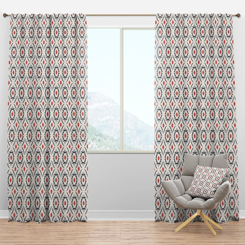 Abstract Retro Design V - Mid-Century Modern Curtain Panels