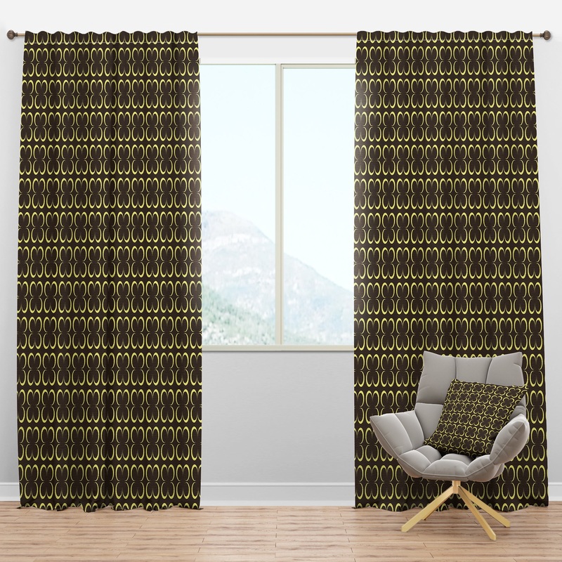 Floral Retro Pattern II - Mid-Century Modern Curtain Panels