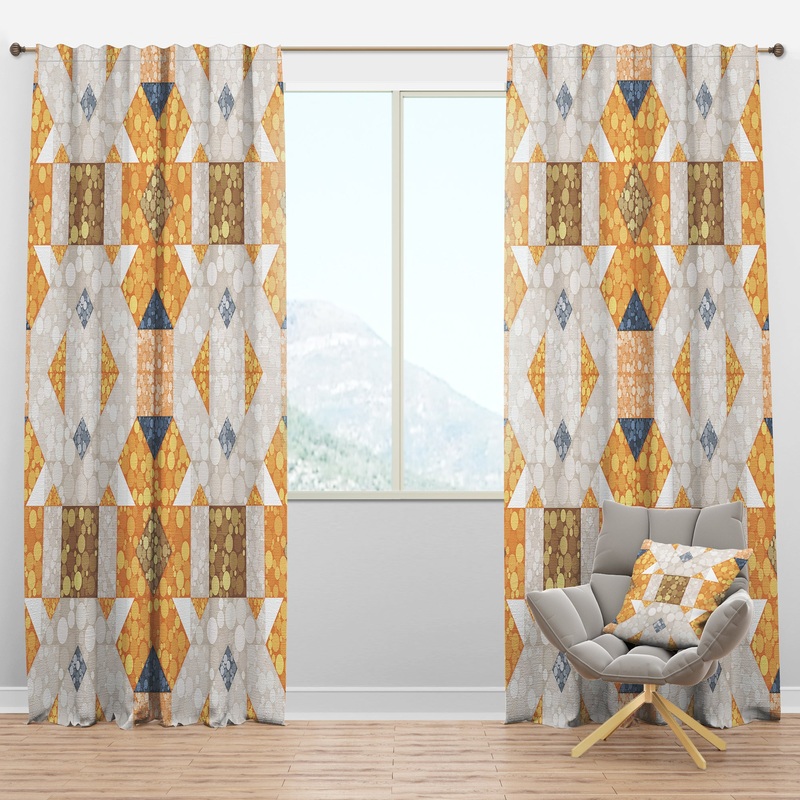 Geometric Retro Design I - Mid-Century Modern Curtain Panels