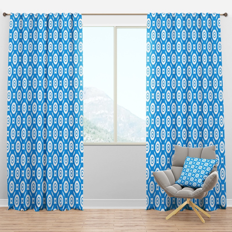 Retro Ornamental Design IV - Mid-Century Modern Curtain Panels