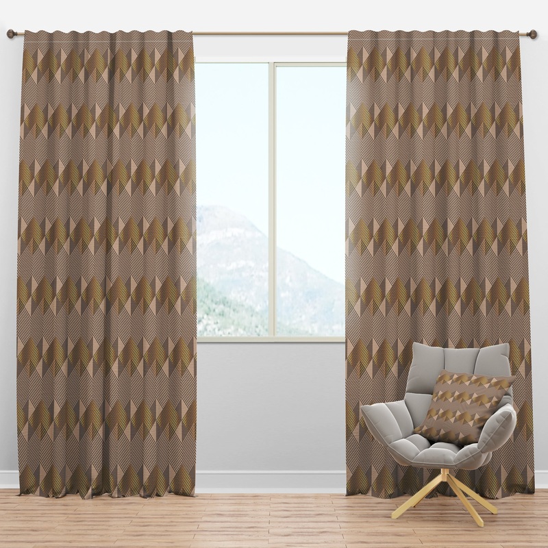 Retro Square Design VI - Mid-Century Modern Curtain Panels