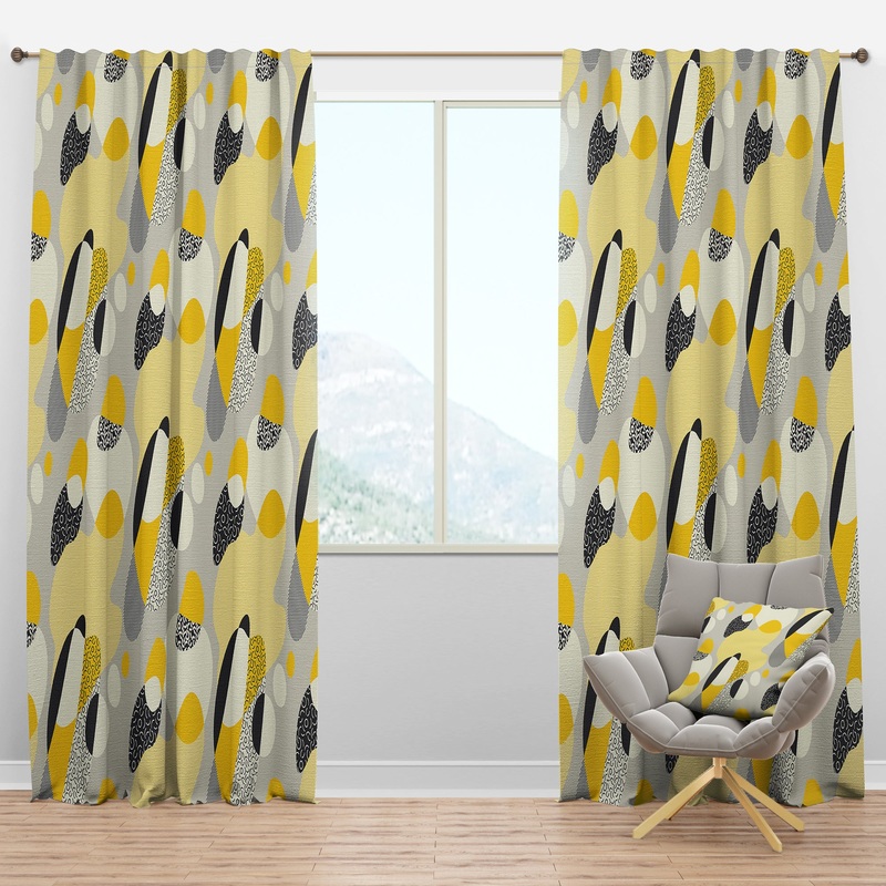 Abstract Design Retro Pattern V - Mid-Century Modern Curtain Panels