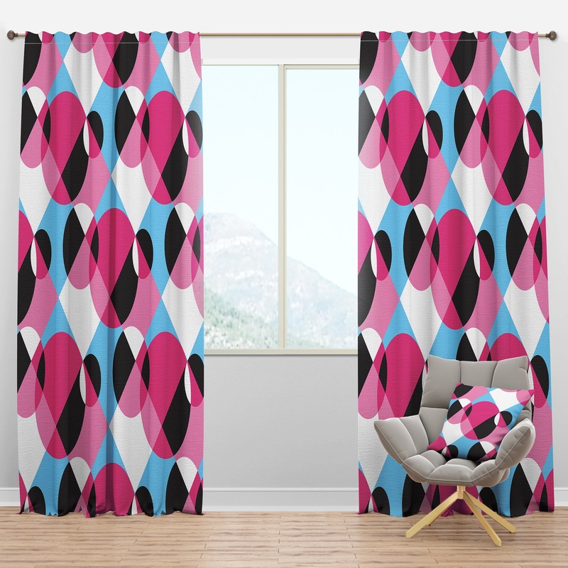 Abstract Geometric Retro I - Mid-Century Modern Curtain Panels