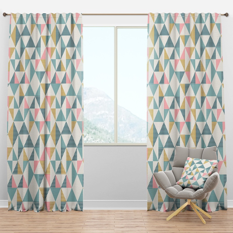 Diamond Retro I - Mid-Century Modern Curtain Panels