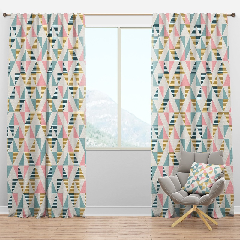 Diamond Retro XI - Mid-Century Modern Curtain Panels
