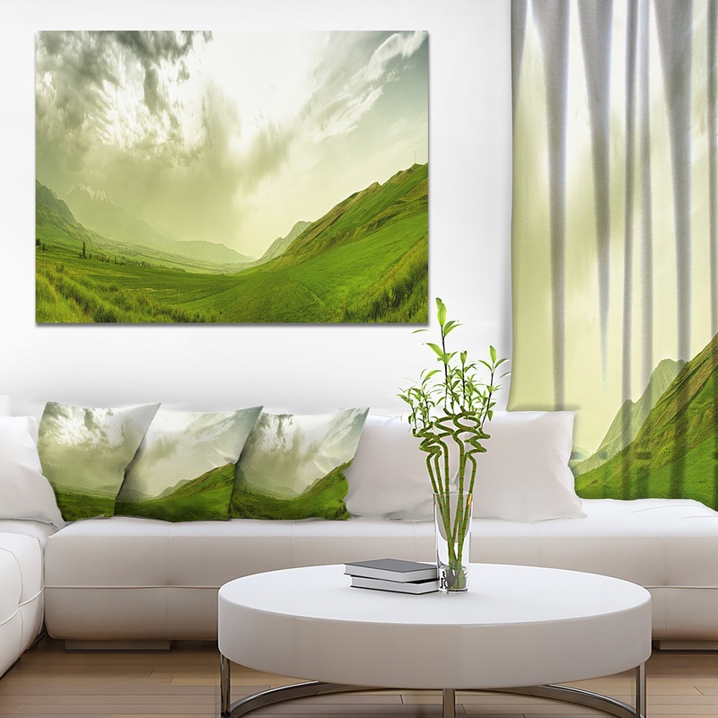 Meadow under Clouds Panorama - Landscape Wall Artwork