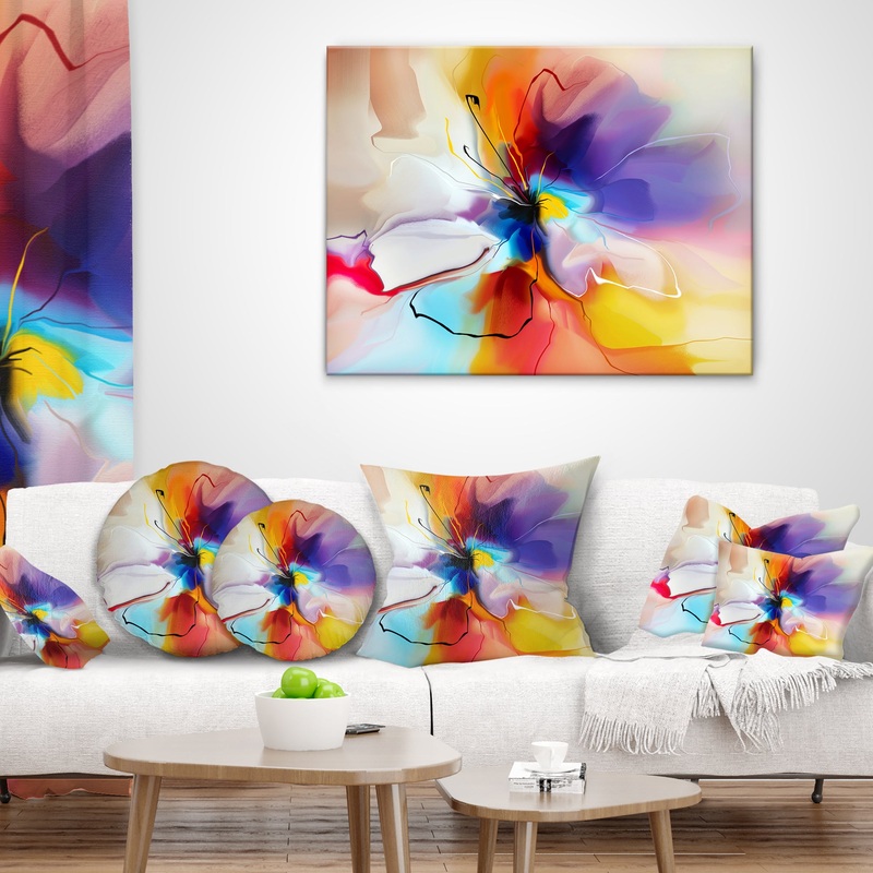 Creative Flower in Multiple Colors - Floral Throw Pillow