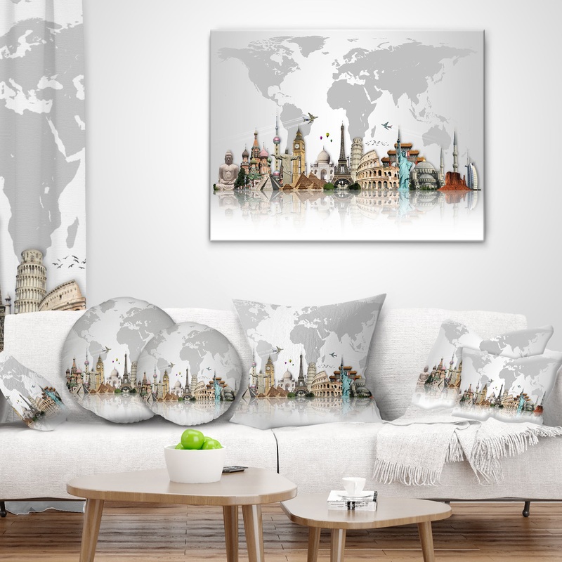 Famous Monuments Across World - Throw Pillow