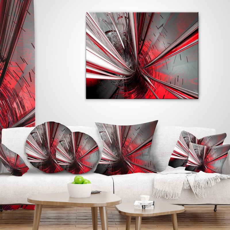 Fractal 3D Deep into Middle - Contemporary Throw Pillow