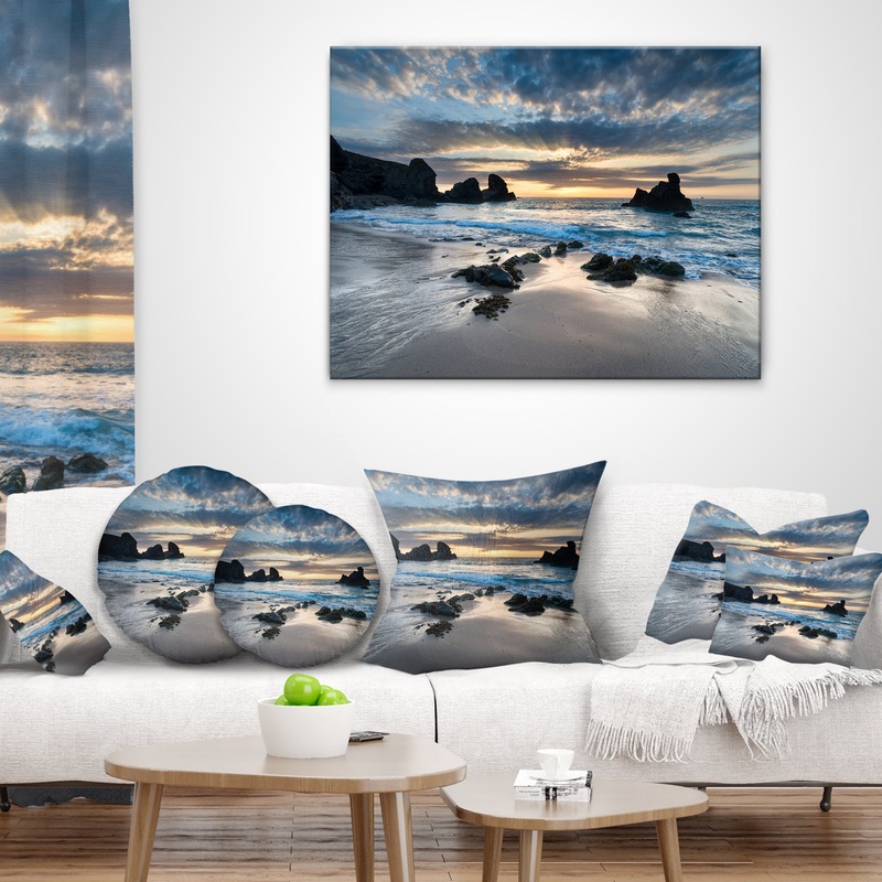 Beautiful Porthcothan Bay - Seashore Throw Pillow