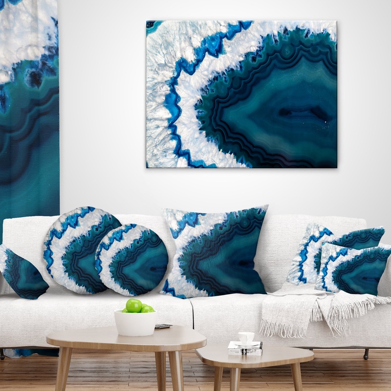 Blue Brazilian Geode - Abstract Throw Pillow