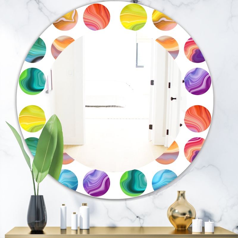 Circular Dance 1 - Modern Vanity Mirror - Frameless Oval or Round Wall Mirror