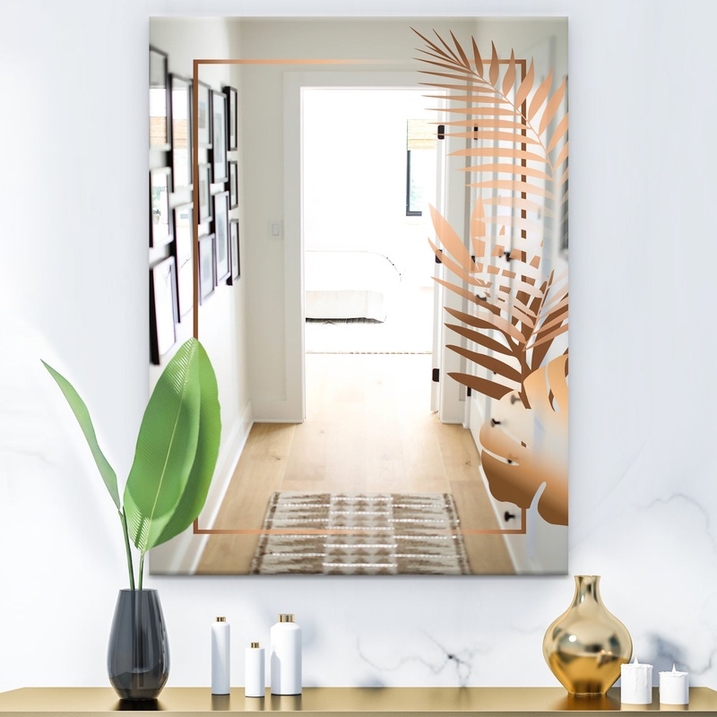 Copper Minimal 6 - Glam Mirror - Modern Bathroom Mirror or Accent Wall Mirror