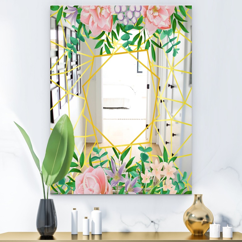 Efflorescent Gold Pink 8 - Modern Mirror - Contemporary Wall Mirror