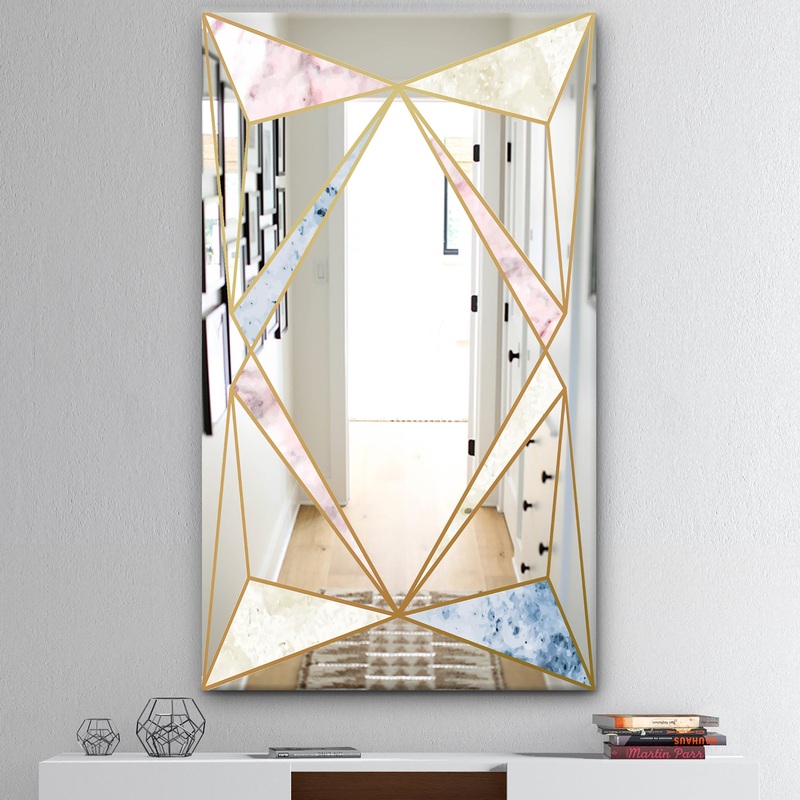 Marbled Diamond 2 - Mid-Century Mirror - Modern Wall Mirror