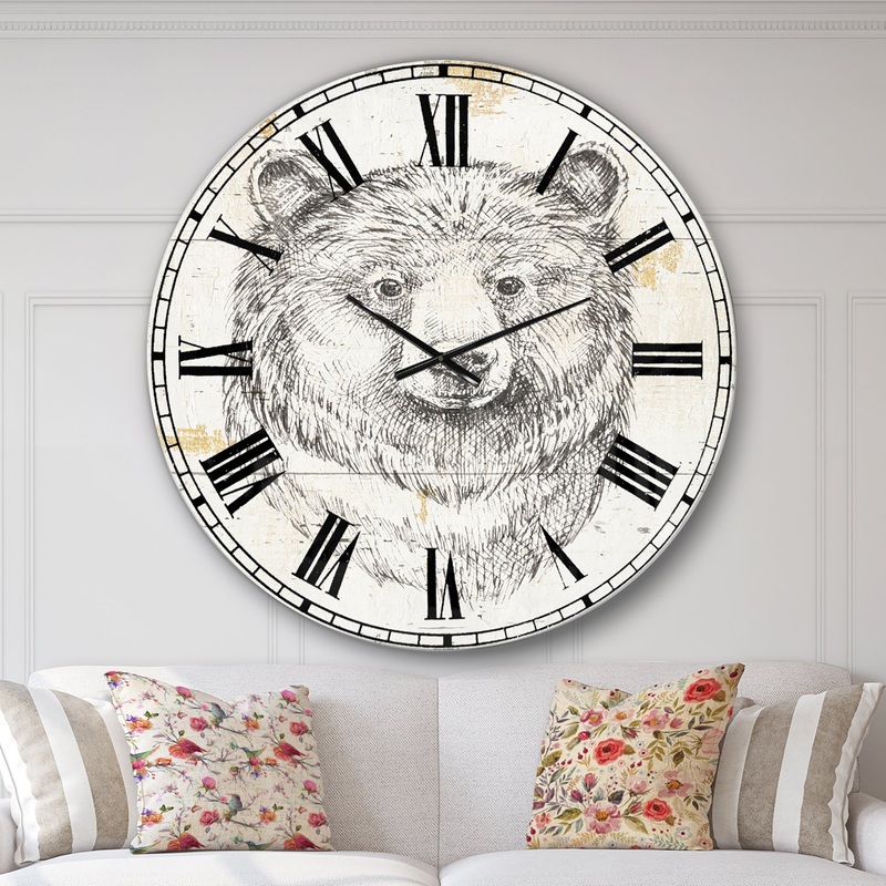 Bear Wild and Beautiful IV - Wildlife Animal Large Wall CLock