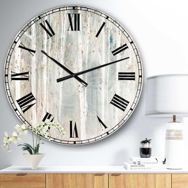 The Gray Barn Jartop 'A Woodland Walk into the Forest III - Farmhouse Oversized Metal Clock