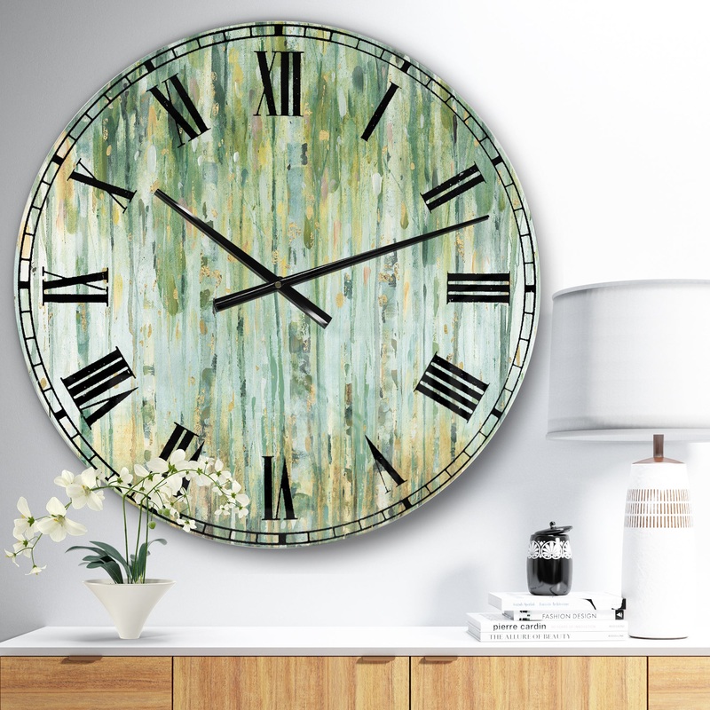 The Gray Barn Jartop 'Golden Birch Forest V - Farmhouse Oversized Metal Clock