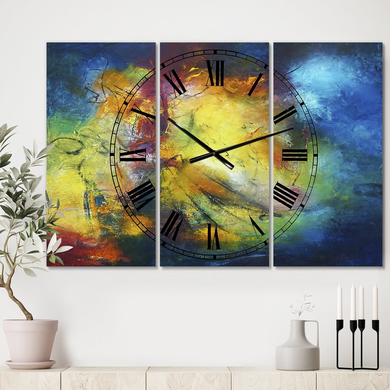Birth of a Star - Large Modern Wall Clock - 3 Panels