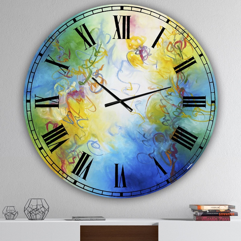 Color Dances - Oversized Modern Wall Clock